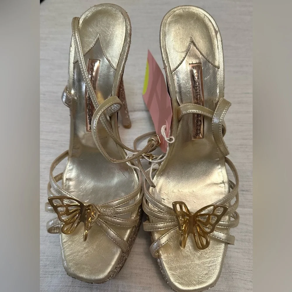 Sophia Webster Mariposa Leather & Glitter Butterfly Platforms - Picture 2 of 13